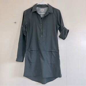 Gramicci Lightweight Casual Gray Nylon Pullover Shirt Dress Size XS.